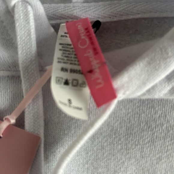 Whipped Cream Women’s Light Weight Cropped Hooded Sweatshirt w/Embroidery Sz S - Picture 9 of 11